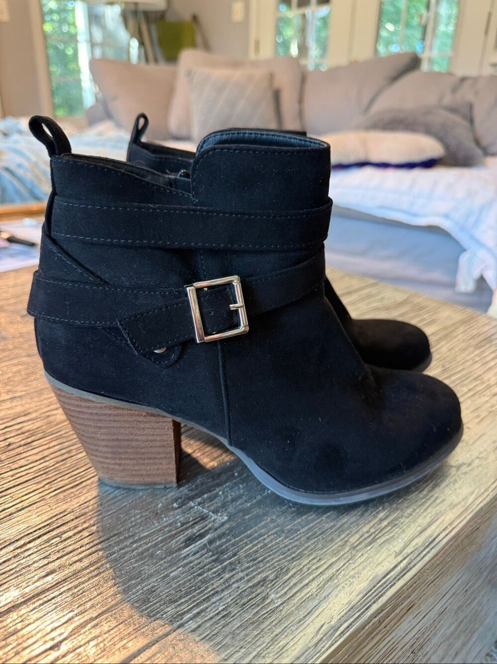 Torrid Black Faux Suede Boots sz 9WW EUC